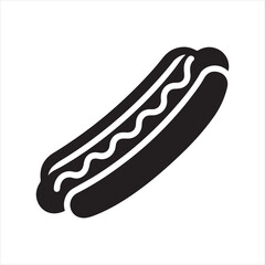 hotdog icon silhouette vector illustration