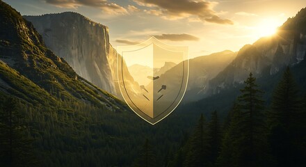 Dramatic landscape view with mountains and sunlight nature scenery backdrop