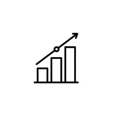 Business Icon Vector Illustration of Growth Chart with Arrow Modern Minimalist Style