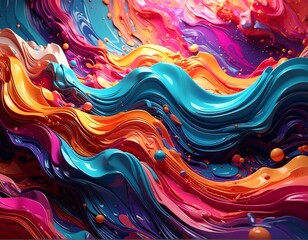 Abstract painting of swirling colors