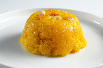 A view of a rava kesari.