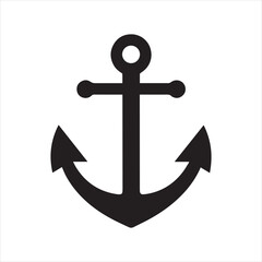 Anchor Stencil Icon Vector Illustration