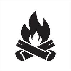 Campfire Logs Icon Vector Illustration