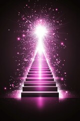 Glowing staircase leads to a bright light