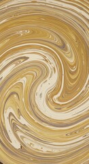 Golden marbling with beige and cream soft spirals, warm neutral stone-like texture for sophisticated packaging, interior design accents and elegant stationery background 16:9