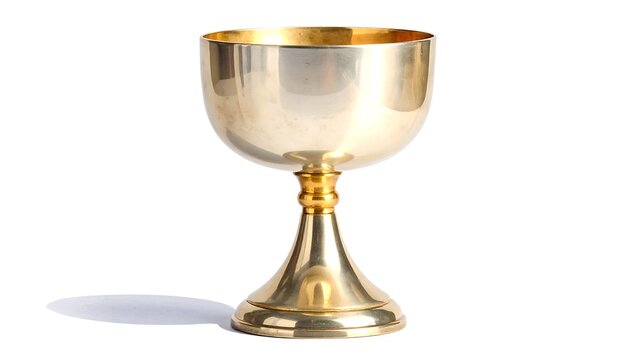 Gold chalice on white background