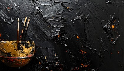 Abstract painting with paintbrush and palette