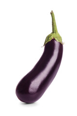 Fresh ripe eggplant on white background