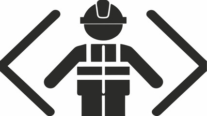 Professional construction worker icon symbolizing safety and industry expertise, perfect for corporate branding and technical projects