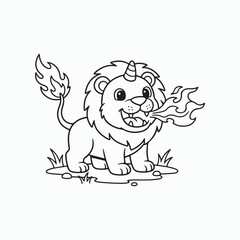 Lion coloring book for kids