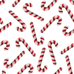 Seamless lollipop pattern. Watercolor christmas candy.