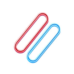 Obraz premium Two overlapping, vibrant, outlined, oval shapes