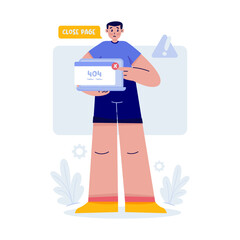 Website Error Page Access Closed Vector Illustration