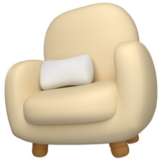Arm Chair Icon 3D Illustration