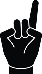 Finger Crossed Silhouette Vector Art Illustration