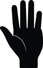 Open Hand Gesture Silhouette Vector Art Illustration