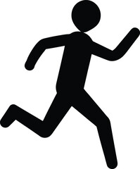 Running With Hands Up Silhouette Vector Art Illustration