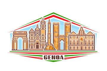 Vector illustration of Genoa