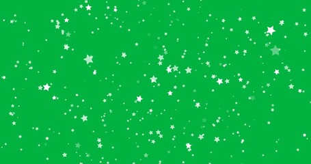 Animation of white stars moving on transparent background - Powered by Adobe