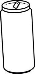 Simple Line Art Illustration of a Soda Can with Pull Tab