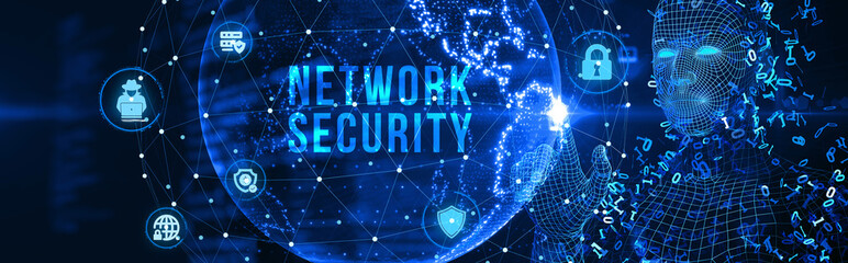 Cyber crime and internet privacy hacking. Network security, Cyber attack, Computer Virus, Ransomware and Malware Concept. 3d illustration