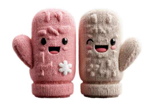 Adorable Pink and Gray Knit Hand Puppets with Smiling Faces, Soft Fabric Toys for Kids, Playful Masked Costumes for Children, Cute Fabric Puppets