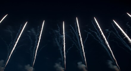 Fireworks display against a dark night sky festive celebrations concept