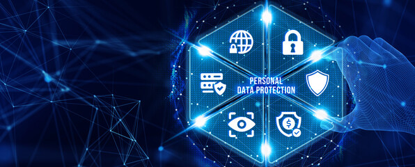 Data protection privacy concept. Personal data protection. 3d illustration