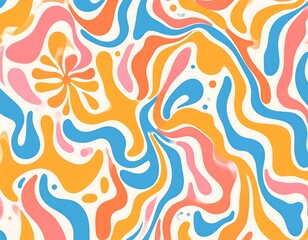 Abstract pattern with swirling shapes and colors