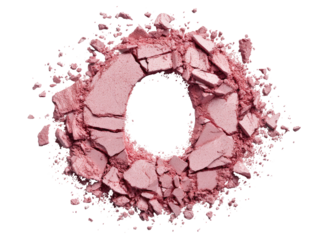 Pink powder exploding outward, creating a ring