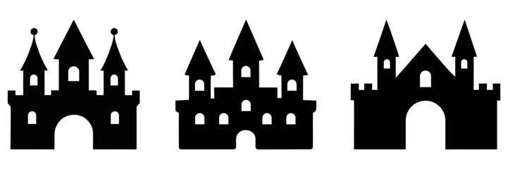 castles with tall spires and arched entrances © Designer Alam