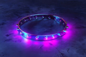 Modern Technetium Circlet Isolated on Neon Glow for Futuristic Accessories, Sci-Fi Fashion, and Unique Headwear Trends