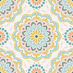 A seamless Moroccan floral pattern with ornate petals and arabesque flourishes. Ideal for textiles, packaging, and elegant backgrounds.