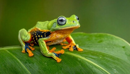 Obraz premium Close-up of a vibrant tree frog