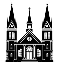 Fototapeta premium church building black silhouette Vector