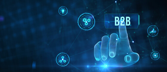 Business, Technology, Internet and network concept. B2B Business company commerce technology marketing concept. 3d illustration
