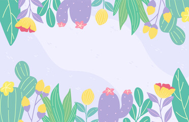 Colorful Spring Frame with Beautiful Flowers Illustration. Perfect for seasonal designs, invitations, or decorative artwork.