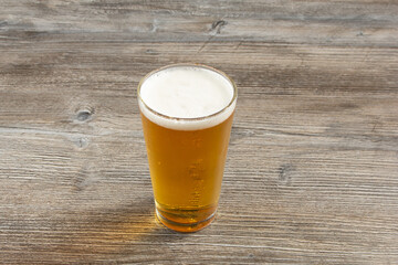A view of a lager beer, in a glass.