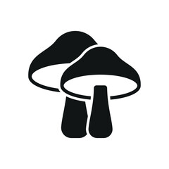 Mushroom icon in strong glyph for gourmet, tasty, and organic visuals.