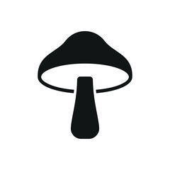 Mushroom icon in filled glyph for vegan, ingredient, and herbal projects.