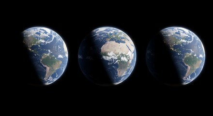 Earth in stages a visual depiction of day and night on our planet