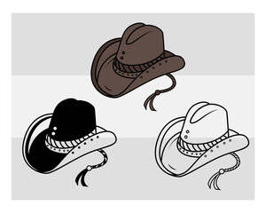 Cowboy Hat Silhouette, Cowboy Hat Svg, Southwestern svg, Country Hat, Western Svg, Hat Svg, Cowgirl Png, Cowboy Svg Images,
