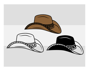 Cowboy Hat Silhouette, Cowboy Hat Svg, Southwestern svg, Country Hat, Western Svg, Hat Svg, Cowgirl Png, Cowboy Svg Images,
