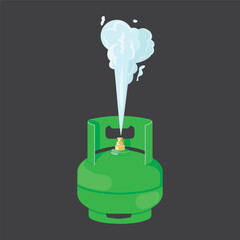 the gas cylinder leaked and gushed upwards vector illustration element design