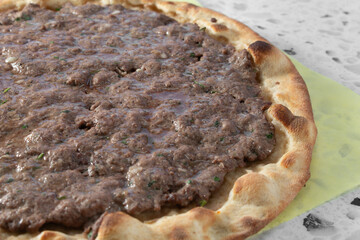 A view of a kefta manakish.