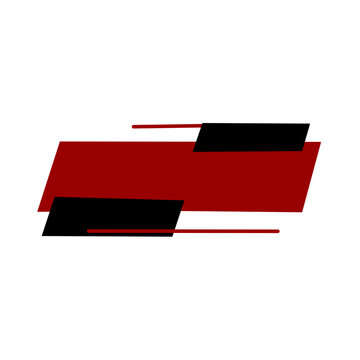 Abstract geometric design with a bold red rectangle accented by black angled shapes. The modern layout creates a dynamic, stylish, and minimal visual, perfect for backgrounds, banners, or logos.