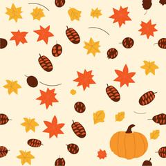 seamless background with autumn leaves