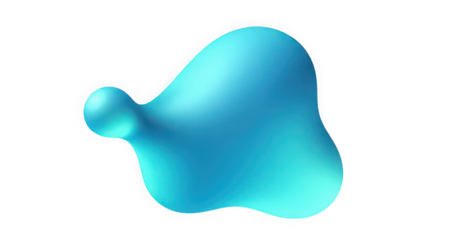 Abstract blue gradient shape fluid design element isolated on white