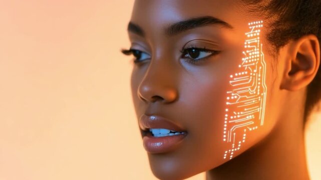 Discover a stunning blend of beauty and technology in this visual journey. See how digital art shapes our understanding of identity. Perfect for creative inspiration. AI