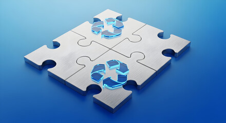 Recycle Symbol Puzzle Pieces